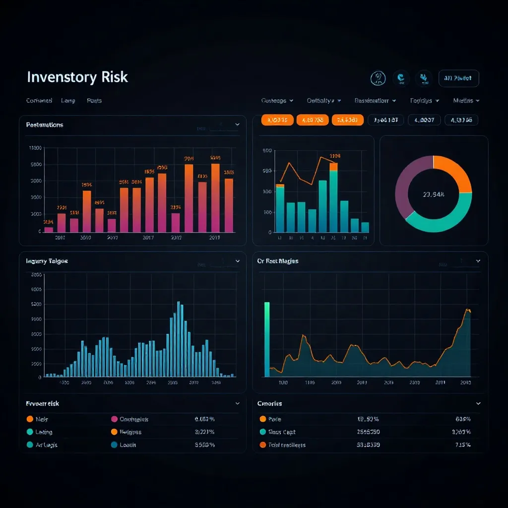 A technical engineering dashboard showing inventory risk ana